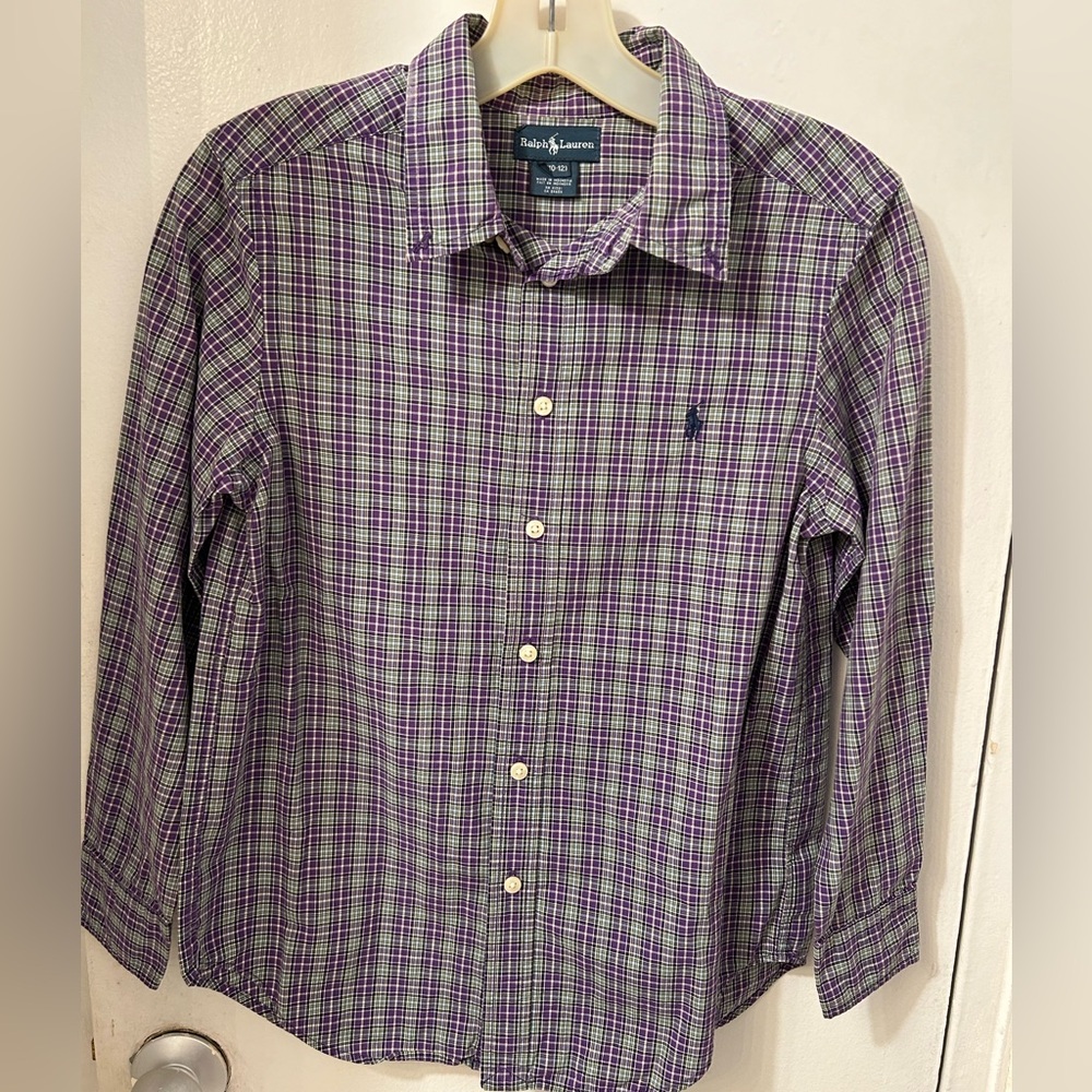Boys Ralph Lauren Long Sleeve Button Down Shirt Size M (10-12)